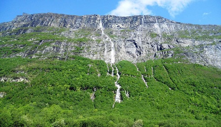 Vinnufossen Waterfall In Sunndal, Norway